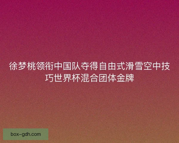徐梦桃领衔中国队夺得自由式滑雪空中技巧世界杯混合团体金牌